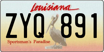 LA license plate ZYQ891