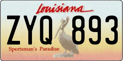 LA license plate ZYQ893