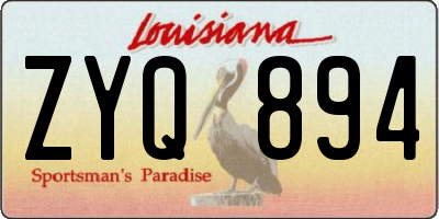 LA license plate ZYQ894