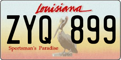 LA license plate ZYQ899