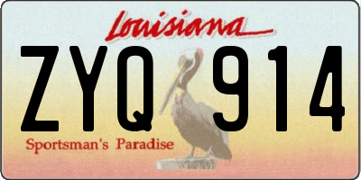 LA license plate ZYQ914