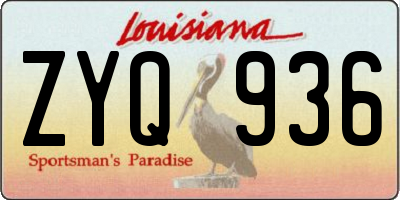 LA license plate ZYQ936