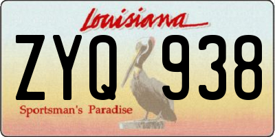 LA license plate ZYQ938