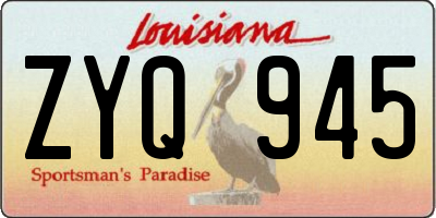 LA license plate ZYQ945