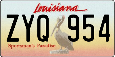 LA license plate ZYQ954