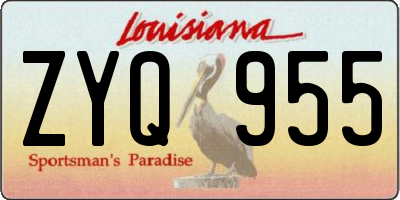 LA license plate ZYQ955