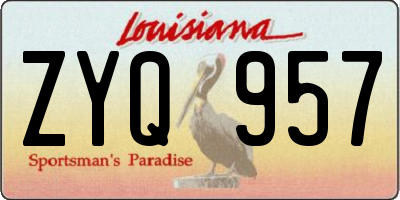 LA license plate ZYQ957