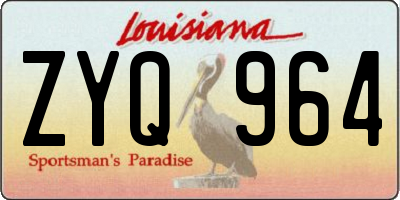 LA license plate ZYQ964