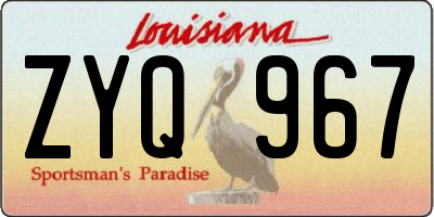 LA license plate ZYQ967