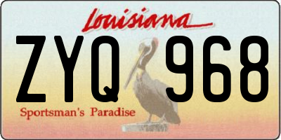 LA license plate ZYQ968