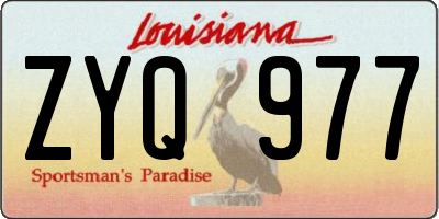 LA license plate ZYQ977