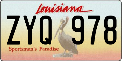 LA license plate ZYQ978