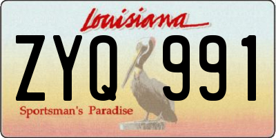 LA license plate ZYQ991