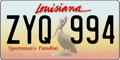 LA license plate ZYQ994