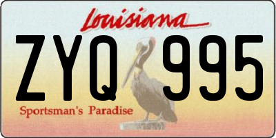 LA license plate ZYQ995