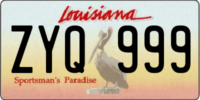 LA license plate ZYQ999