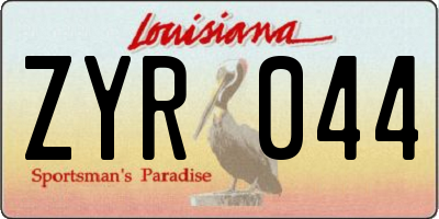 LA license plate ZYR044