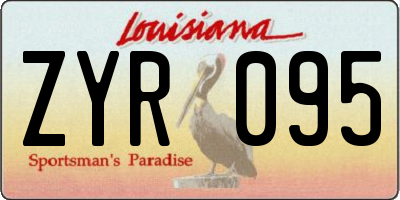 LA license plate ZYR095