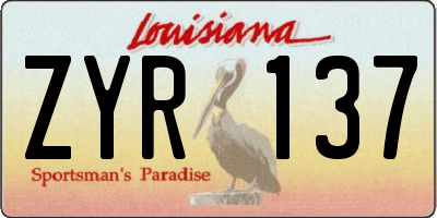 LA license plate ZYR137