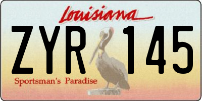LA license plate ZYR145