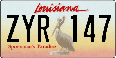 LA license plate ZYR147