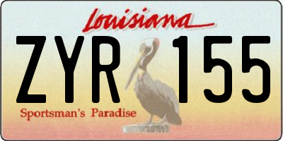 LA license plate ZYR155