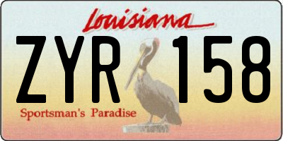 LA license plate ZYR158