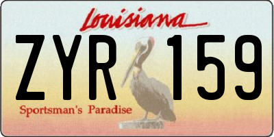 LA license plate ZYR159