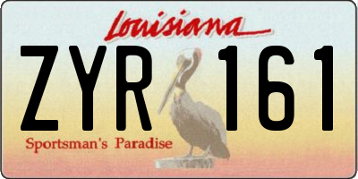 LA license plate ZYR161