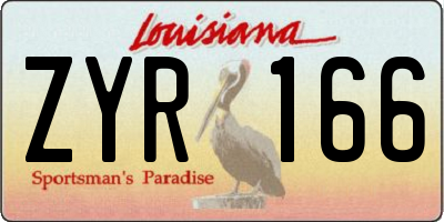 LA license plate ZYR166