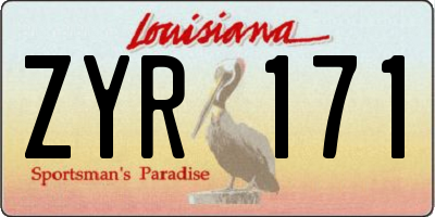 LA license plate ZYR171