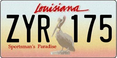 LA license plate ZYR175