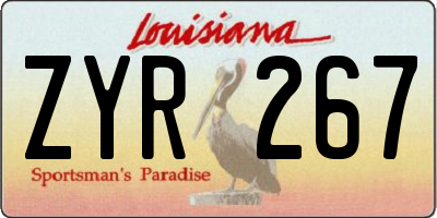 LA license plate ZYR267