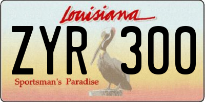 LA license plate ZYR300