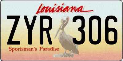 LA license plate ZYR306