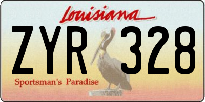 LA license plate ZYR328