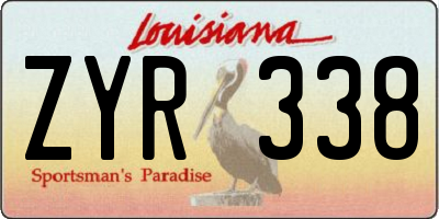 LA license plate ZYR338