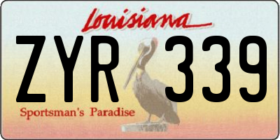 LA license plate ZYR339