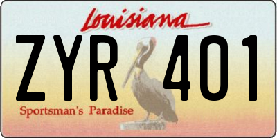 LA license plate ZYR401