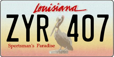 LA license plate ZYR407