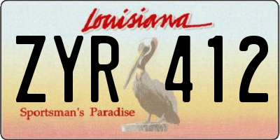 LA license plate ZYR412