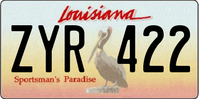 LA license plate ZYR422