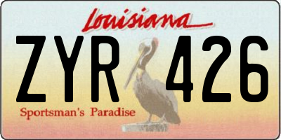 LA license plate ZYR426