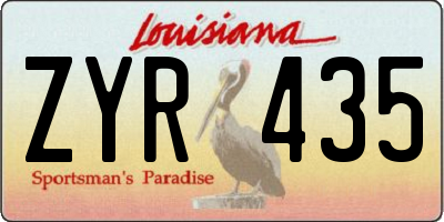 LA license plate ZYR435