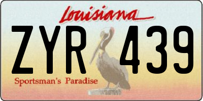 LA license plate ZYR439