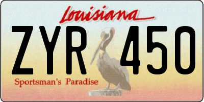 LA license plate ZYR450