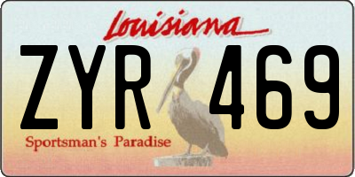 LA license plate ZYR469