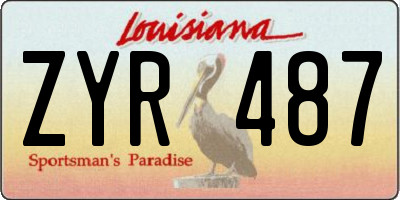 LA license plate ZYR487