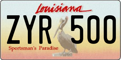 LA license plate ZYR500