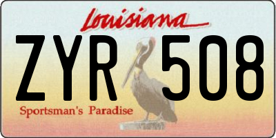 LA license plate ZYR508